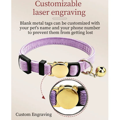 Collier pour chat en velours côtelé personnalisé