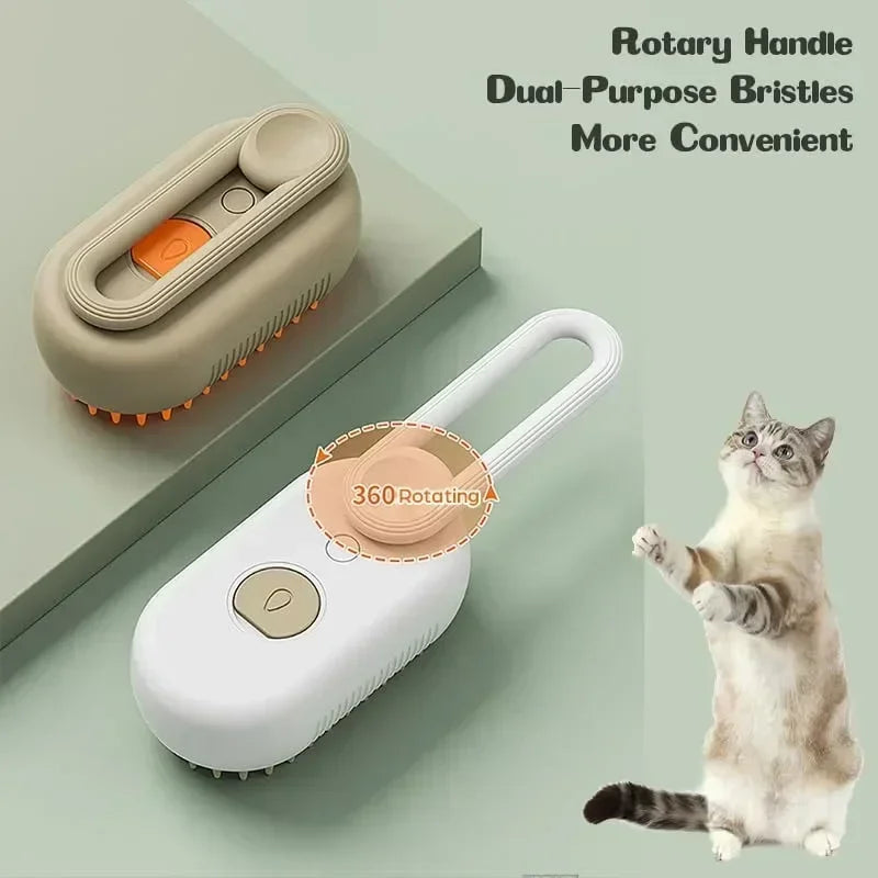 Brosse de toilettage avec spray 3-en-1 pour animaux