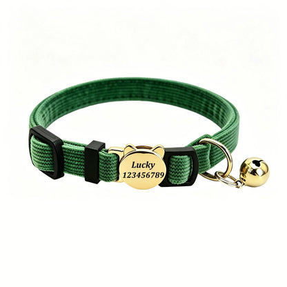 Collier pour chat en velours côtelé personnalisé
