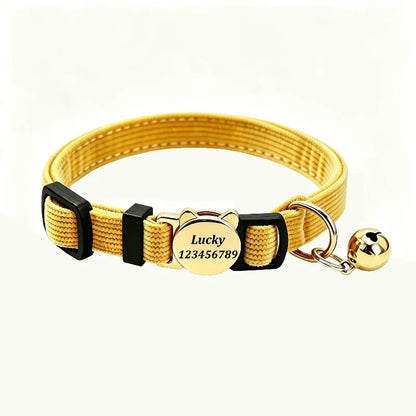 Collier pour chat en velours côtelé personnalisé