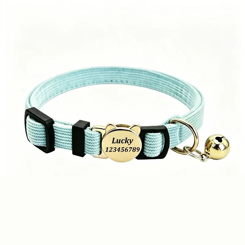 Collier pour chat en velours côtelé personnalisé