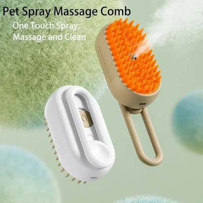 Brosse de toilettage avec spray 3-en-1 pour animaux