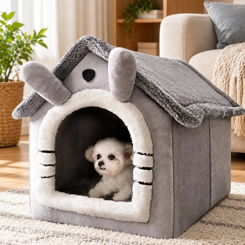 Tente d’intérieur et coussin moelleux pour animal