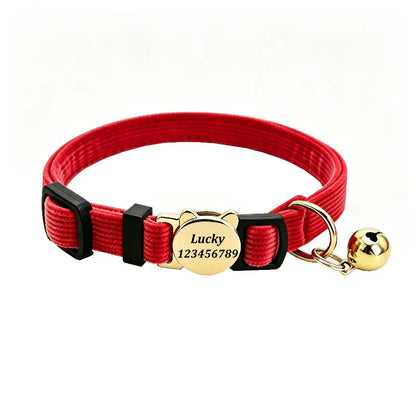 Collier pour chat en velours côtelé personnalisé