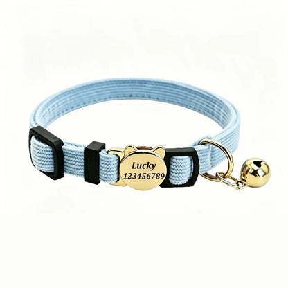 Collier pour chat en velours côtelé personnalisé