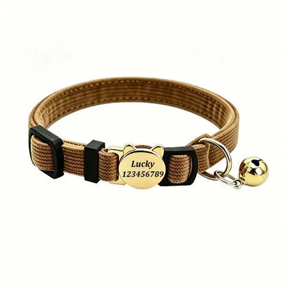 Collier pour chat en velours côtelé personnalisé