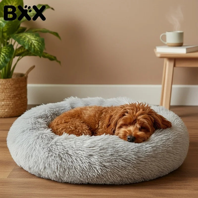 Panier donut long et moelleux pour animal
