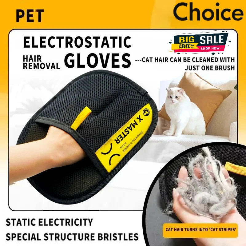 Moufle anti-poils 2-en-1 pour animaux