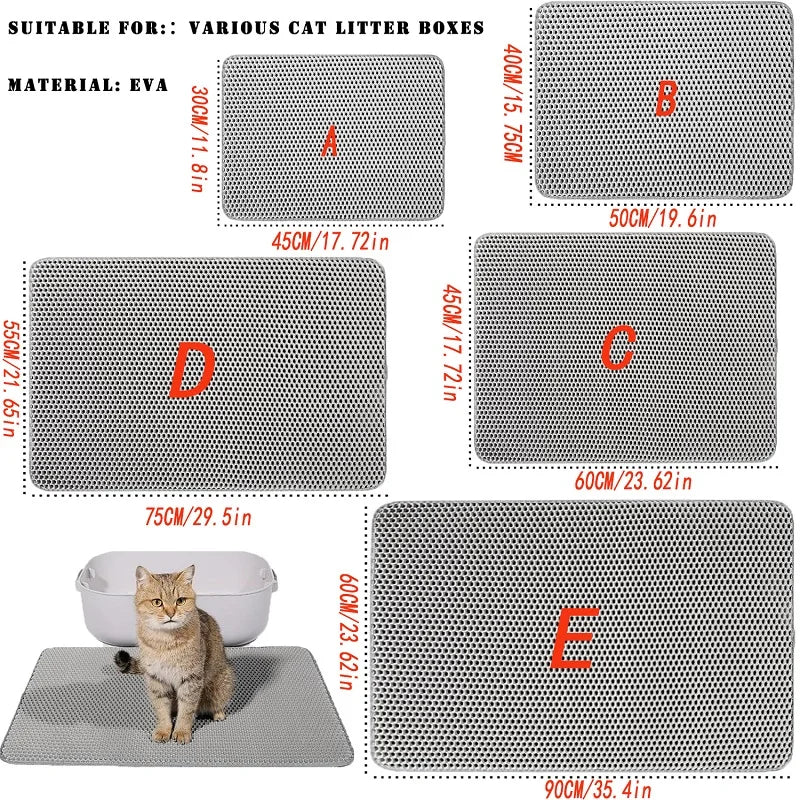 Tapis à litière double épaisseur pour chat