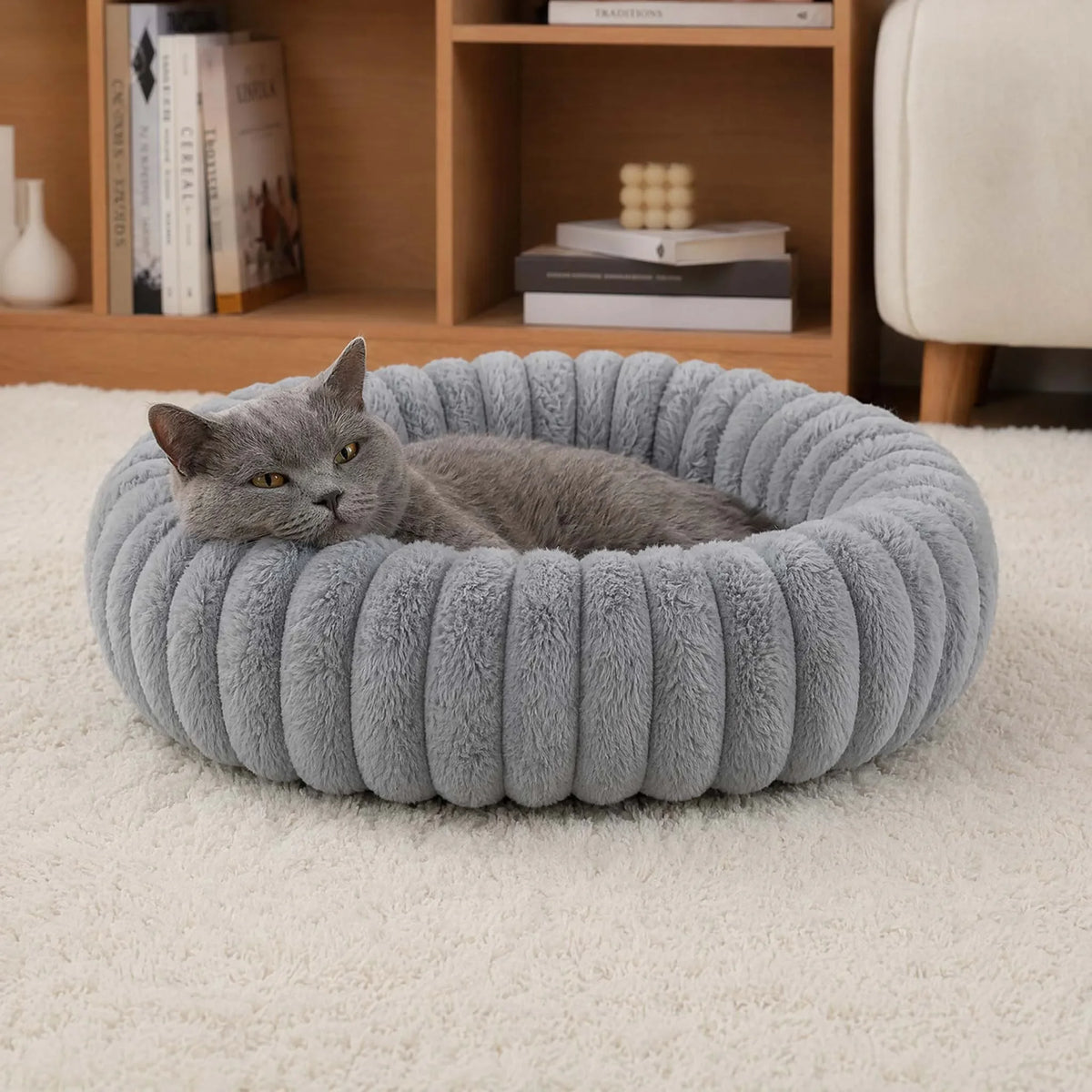 Panier donut doux et moelleux pour animal