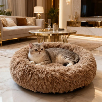 Panier donut long et moelleux pour animal