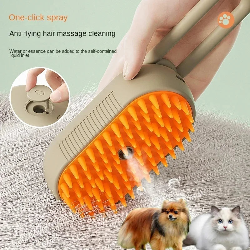 Brosse de toilettage avec spray 3-en-1 pour animaux