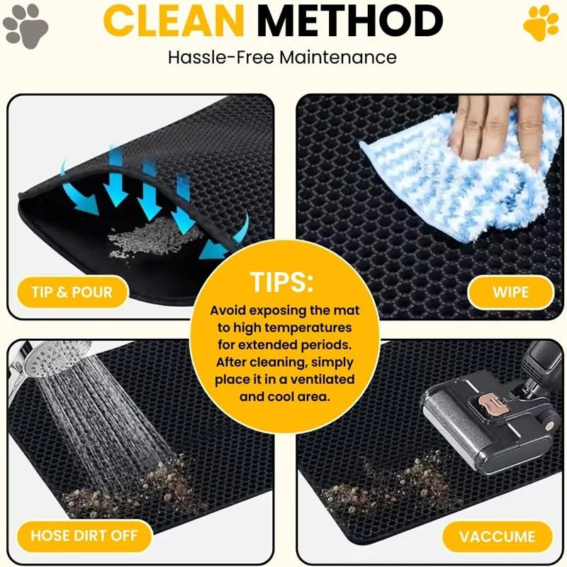 Tapis à litière double épaisseur pour chat