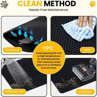 Tapis à litière double épaisseur pour chat