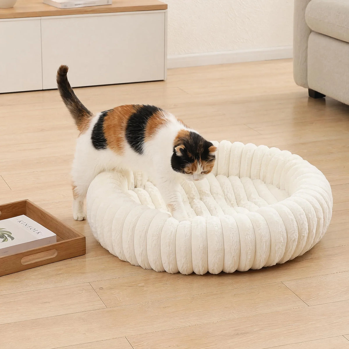 Panier donut doux et moelleux pour animal