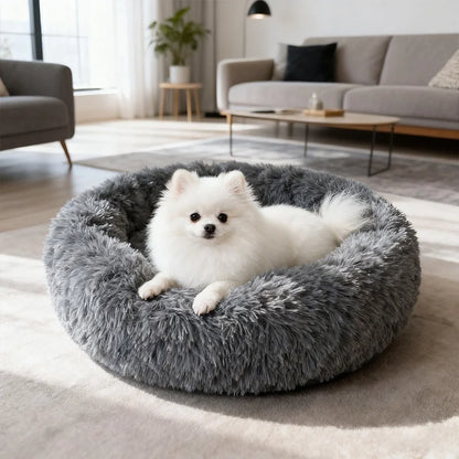 Panier donut long et moelleux pour animal