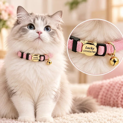 Collier pour chat en velours côtelé personnalisé