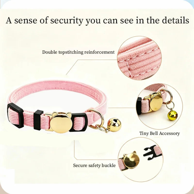 Collier pour chat en velours côtelé personnalisé