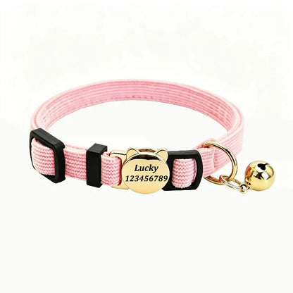 Collier pour chat en velours côtelé personnalisé